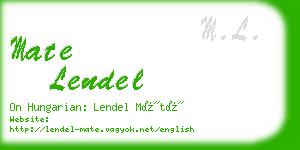 mate lendel business card